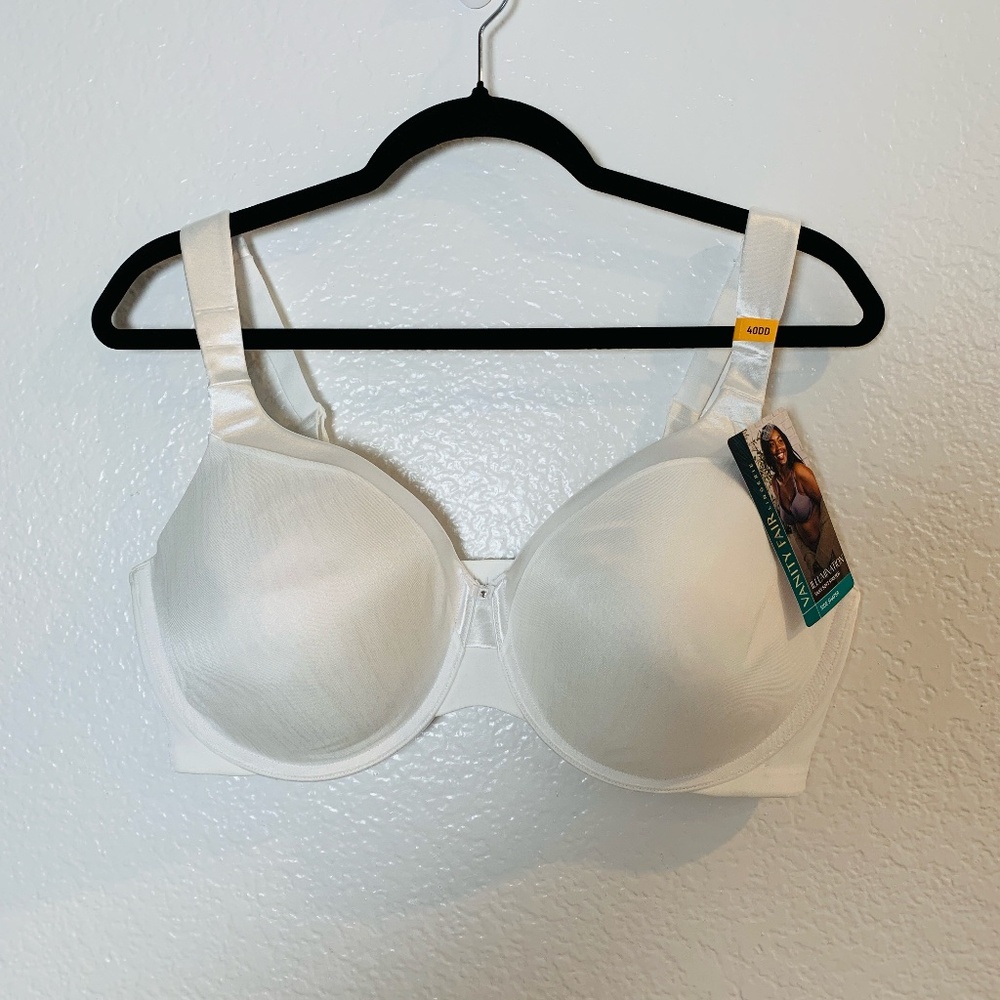 Vanity Fair Side Shaper Bra 40DD White NEW Illumination Silky Soft Stretch NWT